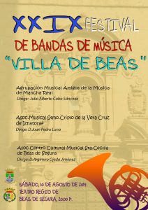 Cartel del XXIX festival de bandas de música villa de beas