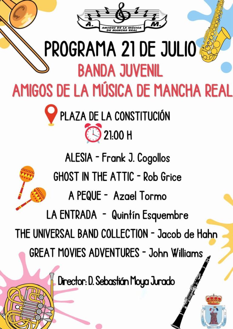 Concierto de verano de nuestra banda juvenil. Amigos de la música de Mancha Real